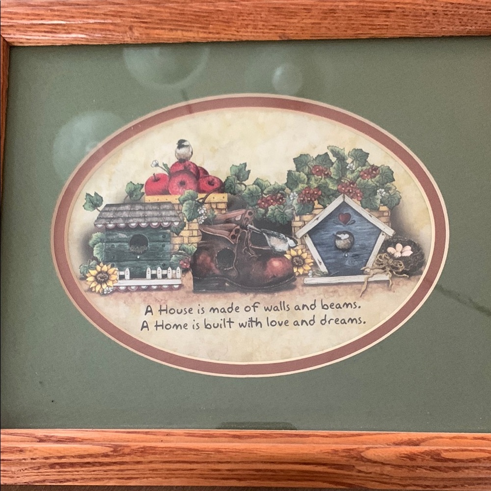 Framed Art with Birdhouse Design